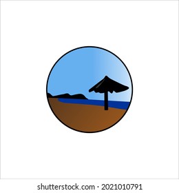 beach vector illustration blue background