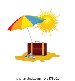 beach vector illustration on a color