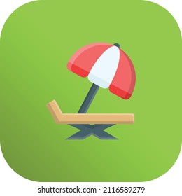 beach Vector illustration on a transparent background.Premium quality symmbols.Vector line flat icon for concept and graphic design.
