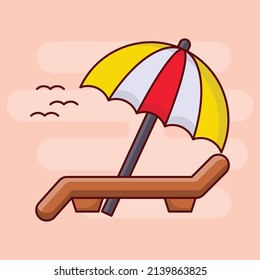 beach Vector illustration on a transparent background.Premium quality symbols. vector line flat  icon for concept and graphic design.
