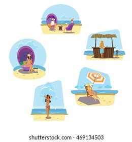 beach, vector illustration for web site and printing