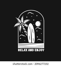 beach vector illustrations, logo, badge, art apparel design