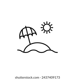 Beach vector line icon illustration.