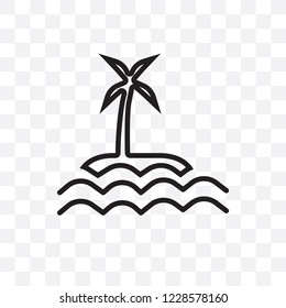 Beach vector linear icon isolated on transparent background, Beach transparency concept can be used for web and mobile
