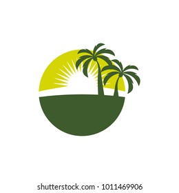 beach vector logo design abstract graphic template modern shape
