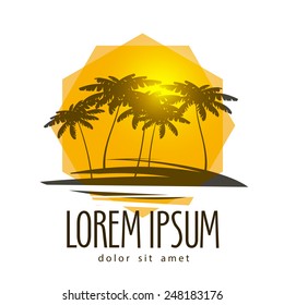 Beach vector logo design template. travel or tropics icon.