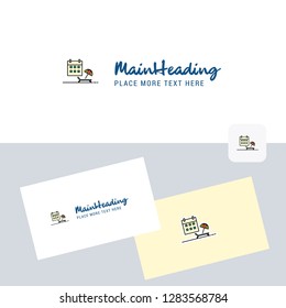 Beach vector logotype with business card template. Elegant corporate identity. - Vector