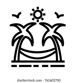 Beach vector outline icon