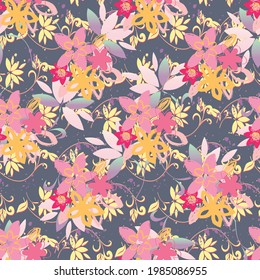 Beach vector seamless pattern. Tropical leaves. Jungle foliage illustration. Exotic plants. Summer beach floral design. Paradise nature