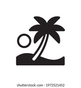 Beach vector solid icon. Hotel and Services Symbol EPS 10 File