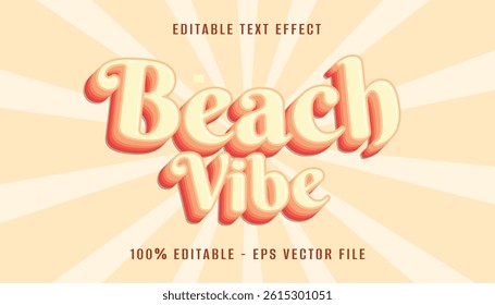 beach vibe 3d text effect design