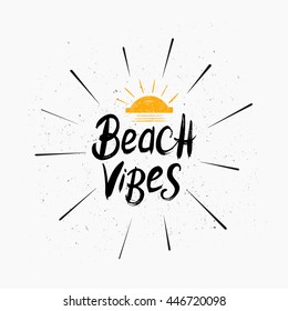 Beach Vibes Brush Paint Lettering Sign Stock Vector (Royalty Free ...