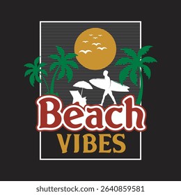 beach vibes design typography vector illustration