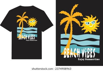 beach vibes enjoy summertime t shirt design.