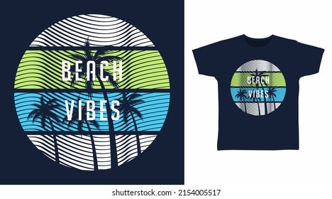 Beach vibes palm cartoon tshirt art design