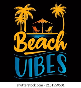 Beach Vibes Sea Beach t shirt design vector illustration.