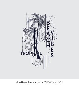 Beach Vibes Summer illustration t shirt design