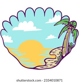 Beach vibes summer illustration vector