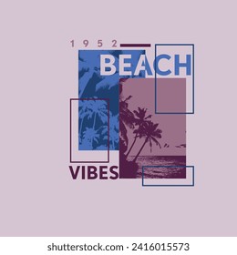 Beach Vibes summer palm tree t shirt design