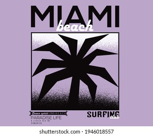 Beach Vibes Surfing club modern art palm tree vector artwork 