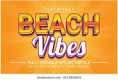 Beach vibes text effect editable