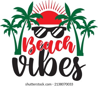 Beach Vibes T-shirt Design Vector File