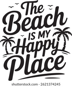 Beach Vibes Typography T Shirt Design