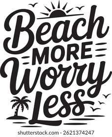 Beach Vibes Typography T Shirt Design