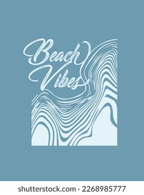 Beach Vibes Waves Illustrations vector tropical summer surfing design for   t shirt print