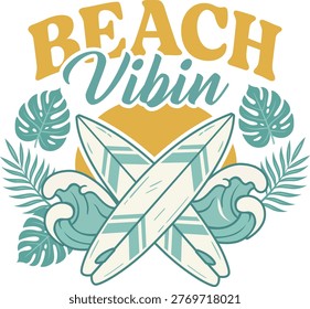 Beach Vibin t-shirt design .