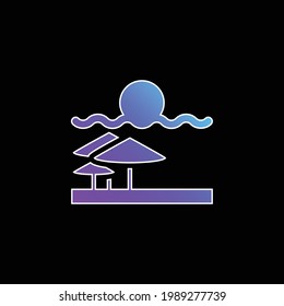Beach View blue gradient vector icon