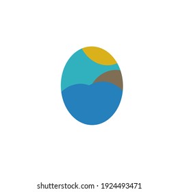 beach view in circle idea 
inspiration design vector illustration 