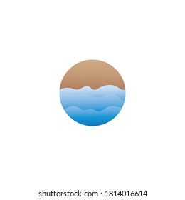 logotipo de concepto de vistas a la playa desde encima del drone