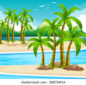 Ilustración diurna de las vistas a la playa