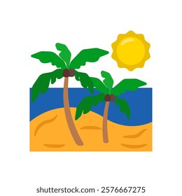 Beach View, Holidays Vector Illustration