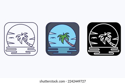 Illustrationssymbol für die Strandansicht