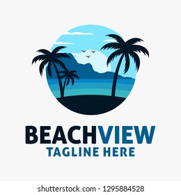Beach view logo design