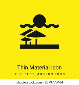 Beach View minimal bright yellow material icon