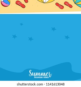 Beach view summer illustration background