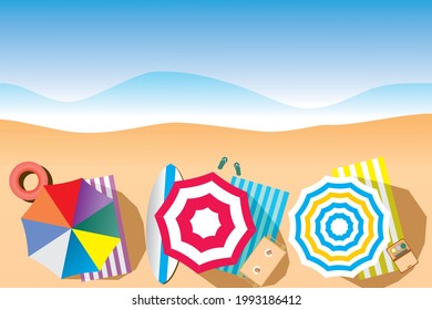 Beach view from top on summer time