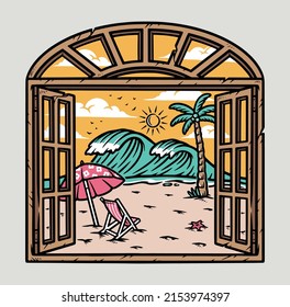 Beach view from the window