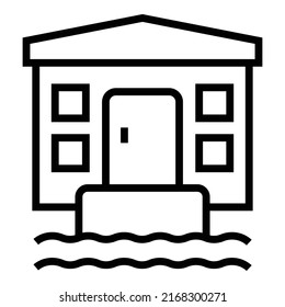 Beach villa icon outline vector. Luxury cottage. Modern home