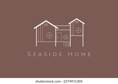 Beach villa logo, minimalist style