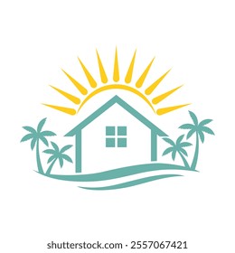 beach villa logo vector. abstrack vector
