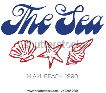 Beach vintage artwork. Miami beach artwork.