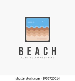 Beach vintage logo vector illustration design