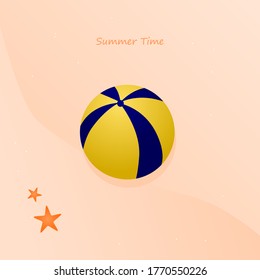 beach volley ball illustration vector for summer time, EPS layer include volley ball, sands background and text