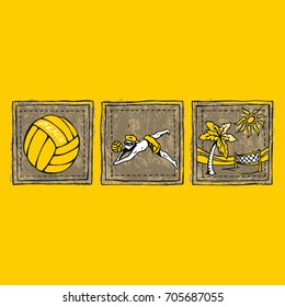 Beach volley cartoons