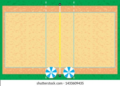 Beach volley court vector illustration background layout