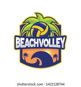 Beach Volley Logo Template Vector Illustration Stock Vector (Royalty ...